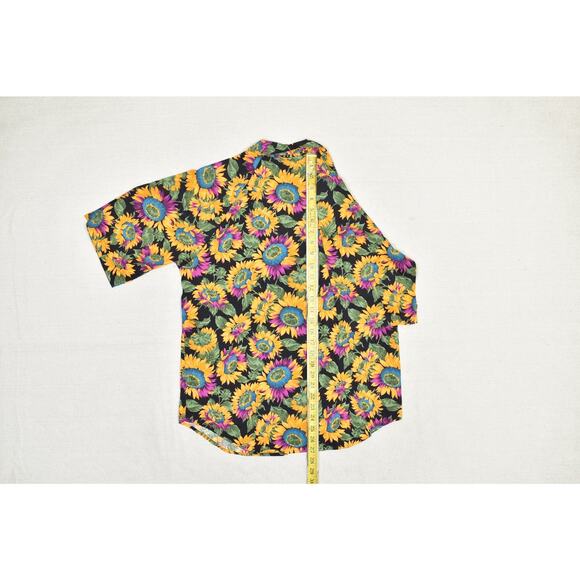 Woolrich Floral Sunflower Button Down Shirt Women's Regular Size M Vintage - Picture 7 of 8